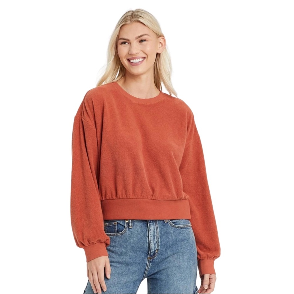 🌿Final Sale Fall Burnt Orange Terry Sweatshirt 🍂